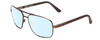 Profile View of REVO Freeman Designer Blue Light Blocking Eyeglasses in Brown Unisex Aviator Full Rim Metal 58 mm