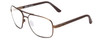 Profile View of REVO Freeman Designer Blue Light Blocking Eyeglasses in Brown Unisex Aviator Full Rim Metal 58 mm