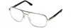 Profile View of REVO Freeman Designer Reading Eye Glasses in Chrome Silver Unisex Aviator Full Rim Metal 58 mm