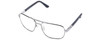 Profile View of REVO Freeman Designer Reading Eye Glasses in Chrome Silver Unisex Aviator Full Rim Metal 58 mm