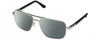 Profile View of REVO Freeman Designer Polarized Reading Sunglasses with Custom Cut Powered Smoke Grey Lenses in Chrome Silver Unisex Aviator Full Rim Metal 58 mm