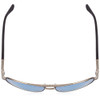 Top View of REVO Nash Unisex Full Rim Designer Sunglasses in Gunmetal Silver/Blue Water 61mm