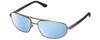 Profile View of REVO Nash Unisex Full Rim Designer Sunglasses in Gunmetal Silver/Blue Water 61mm