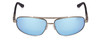 Front View of REVO Nash Unisex Full Rim Designer Sunglasses in Gunmetal Silver/Blue Water 61mm