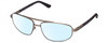 Profile View of REVO Nash Designer Blue Light Blocking Eyeglasses in Gunmetal Silver Unisex Oval Full Rim Metal 61 mm