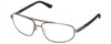 Profile View of REVO Nash Designer Blue Light Blocking Eyeglasses in Gunmetal Silver Unisex Oval Full Rim Metal 61 mm