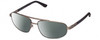 Profile View of REVO Nash Designer Polarized Reading Sunglasses with Custom Cut Powered Smoke Grey Lenses in Gunmetal Silver Unisex Oval Full Rim Metal 61 mm