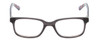 Front View of Marvel KIDS AVE902 Avengers Graphic Designer Reading Eye Glasses with Custom Cut Powered Lenses in Smoke Grey Unisex Classic Full Rim Acetate 46 mm