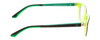 Side View of Marvel KIDS HUE1SM Hulk Graphic Designer Blue Light Blocking Eyeglasses in Black White Neon Green Triple Layered Unisex Classic Full Rim Acetate 46 mm