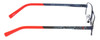 Side View of Marvel KIDS SME4B Spiderman Graphic Designer Blue Light Blocking Eyeglasses in Satin Black Red Unisex Rectangle Full Rim Metal 47 mm