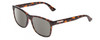 Profile View of Gucci GG0746S Unisex Classic Sunglasses in Havana Tortoise Gold/Green Grey 57 mm