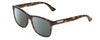 Profile View of Gucci GG0746S Designer Polarized Sunglasses with Custom Cut Smoke Grey Lenses in Havana Tortoise Brown Gold Unisex Classic Full Rim Acetate 57 mm