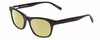 Profile View of Jones New York J229 Designer Polarized Reading Sunglasses with Custom Cut Powered Sun Flower Yellow Lenses in Black Ladies Oval Full Rim Acetate 48 mm