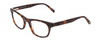 Profile View of Jones New York J229 Designer Reading Eye Glasses with Custom Cut Powered Lenses in Tortoise Texture Havana Brown Gold Ladies Oval Full Rim Acetate 48 mm