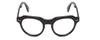 Front View of Ernest Hemingway H4816 Designer Reading Eye Glasses with Custom Cut Powered Lenses in Shiny Black Unisex Round Full Rim Acetate 48 mm
