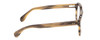 Side View of Ernest Hemingway H4816 Designer Progressive Lens Blue Light Blocking Eyeglasses in Olive Green Brown Striped Marble Unisex Round Full Rim Acetate 48 mm
