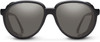 Front View of Suncloud Glacier Mountain Climbing Hiking Style Polarized Sunglasses Unisex Acetate Round Syn. Leather Side Shield in Matte Black with Polar Smoke Gray