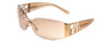 Profile View of Celine SC1093-300C Unisex Rimless Sunglasses Nude Blush/Pink Gold Flash Mirror 60 mm