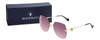 Top View of MASERATI MS51104 Unisex Oversized Sunglasses in Gold Black & Violet Purple 58 mm