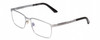 Profile View of MASERATI MS00902 Designer Single Vision Prescription Rx Eyeglasses in Satin Silver Black Unisex Rectangular Full Rim Titanium 57 mm