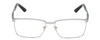 Front View of MASERATI MS00902 Designer Single Vision Prescription Rx Eyeglasses in Satin Silver Black Unisex Rectangular Full Rim Titanium 57 mm