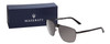 Top View of MASERATI MS50602 Unisex Aviator Sunglasses Matte Black Titanium/Smoke Grey 58 mm