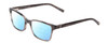 Profile View of Jones New York J227 Designer Progressive Lens Blue Light Blocking Eyeglasses in Grey Marble Horn Ladies Square Full Rim Acetate 48 mm