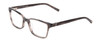 Profile View of Jones New York J227 Designer Progressive Lens Blue Light Blocking Eyeglasses in Grey Marble Horn Ladies Square Full Rim Acetate 48 mm