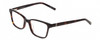Profile View of Jones New York J227 Designer Blue Light Blocking Eyeglasses in Tortoise Havana Brown Gold Ladies Square Full Rim Acetate 48 mm