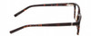 Side View of Jones New York J227 Designer Blue Light Blocking Eyeglasses in Tortoise Havana Brown Gold Ladies Square Full Rim Acetate 48 mm