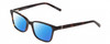 Profile View of Jones New York J227 Designer Polarized Sunglasses with Custom Cut Blue Mirror Lenses in Tortoise Havana Brown Gold Ladies Square Full Rim Acetate 48 mm