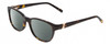 Profile View of Jones New York J755 Designer Polarized Reading Sunglasses with Custom Cut Powered Smoke Grey Lenses in Tortoise Havana Brown Gold Unisex Oval Full Rim Acetate 52 mm