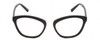 Front View of Jones New York J766 Designer Bi-Focal Prescription Rx Eyeglasses in Gloss Black Ladies Cat Eye Full Rim Acetate 52 mm
