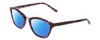 Profile View of Jones New York J766 Designer Polarized Reading Sunglasses with Custom Cut Powered Blue Mirror Lenses in Purple Crystal Marble Tortoise Ladies Cat Eye Full Rim Acetate 52 mm
