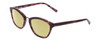 Profile View of Jones New York J766 Designer Polarized Reading Sunglasses with Custom Cut Powered Sun Flower Yellow Lenses in Purple Crystal Marble Tortoise Ladies Cat Eye Full Rim Acetate 52 mm