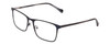 Profile View of Lucky Brand D308 Designer Reading Eye Glasses with Custom Cut Powered Lenses in Navy Blue Grey Marble Horn Unisex Square Full Rim Metal 54 mm