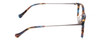 Side View of Lucky Brand D510 Designer Progressive Lens Prescription Rx Eyeglasses in Blue Brown Stripe Horn Unisex Cat Eye Full Rim Acetate 52 mm