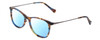 Profile View of Lucky Brand D510 Designer Blue Light Blocking Eyeglasses in Blue Brown Stripe Horn Unisex Cat Eye Full Rim Acetate 52 mm