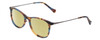 Profile View of Lucky Brand D510 Designer Polarized Reading Sunglasses with Custom Cut Powered Sun Flower Yellow Lenses in Blue Brown Stripe Horn Unisex Cat Eye Full Rim Acetate 52 mm