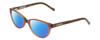 Profile View of Lucky Brand D701 Designer Polarized Reading Sunglasses with Custom Cut Powered Blue Mirror Lenses in Brown Crystal Unisex Square Full Rim Acetate 49 mm