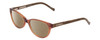Profile View of Lucky Brand D701 Designer Polarized Reading Sunglasses with Custom Cut Powered Amber Brown Lenses in Brown Crystal Unisex Square Full Rim Acetate 49 mm