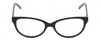 Front View of Lucky Brand D701 Womens Oval Full Rim Designer Reading Glasses Gloss Black 49 mm