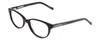 Profile View of Lucky Brand D701 Womens Oval Full Rim Designer Reading Glasses Gloss Black 49 mm