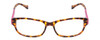 Front View of Lucky Brand Lunada Designer Bi-Focal Prescription Rx Eyeglasses in Havana Tokyo Tortoise Brown Gold Pink Ladies Cat Eye Full Rim Acetate 53 mm
