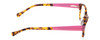 Side View of Lucky Brand Lunada Designer Bi-Focal Prescription Rx Eyeglasses in Havana Tokyo Tortoise Brown Gold Pink Ladies Cat Eye Full Rim Acetate 53 mm