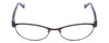 Front View of Lucky Brand Peppy Womens Oval Reading Glasses Satin Purple Lavender Crystal 49mm