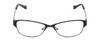 Front View of Lucky Brand Peppy KIDS Designer Single Vision Prescription Rx Eyeglasses in Satin Brown Snowflake Crystal Blue Ladies Oval Semi-Rimless Metal 46 mm