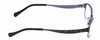 Side View of Lucky Brand Peppy KIDS Designer Single Vision Prescription Rx Eyeglasses in Satin Brown Snowflake Crystal Blue Ladies Oval Semi-Rimless Metal 46 mm