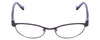 Front View of Lucky Brand Tickle Womens Designer Reading Glasses in Satin Black Blue Leaf 49mm