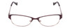 Front View of Lucky Brand Tickle Designer Single Vision Prescription Rx Eyeglasses in Satin Purple Blush Leaf Ladies Oval Semi-Rimless Metal 49 mm